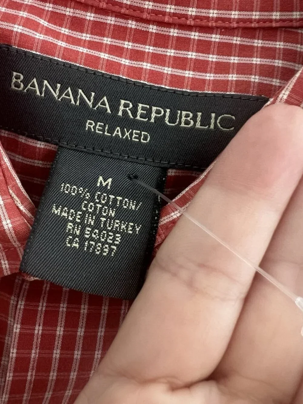 NEW Banana Republic Shirt Mens MEDIUM Brick Relaxed Fit Long Sleeve Button